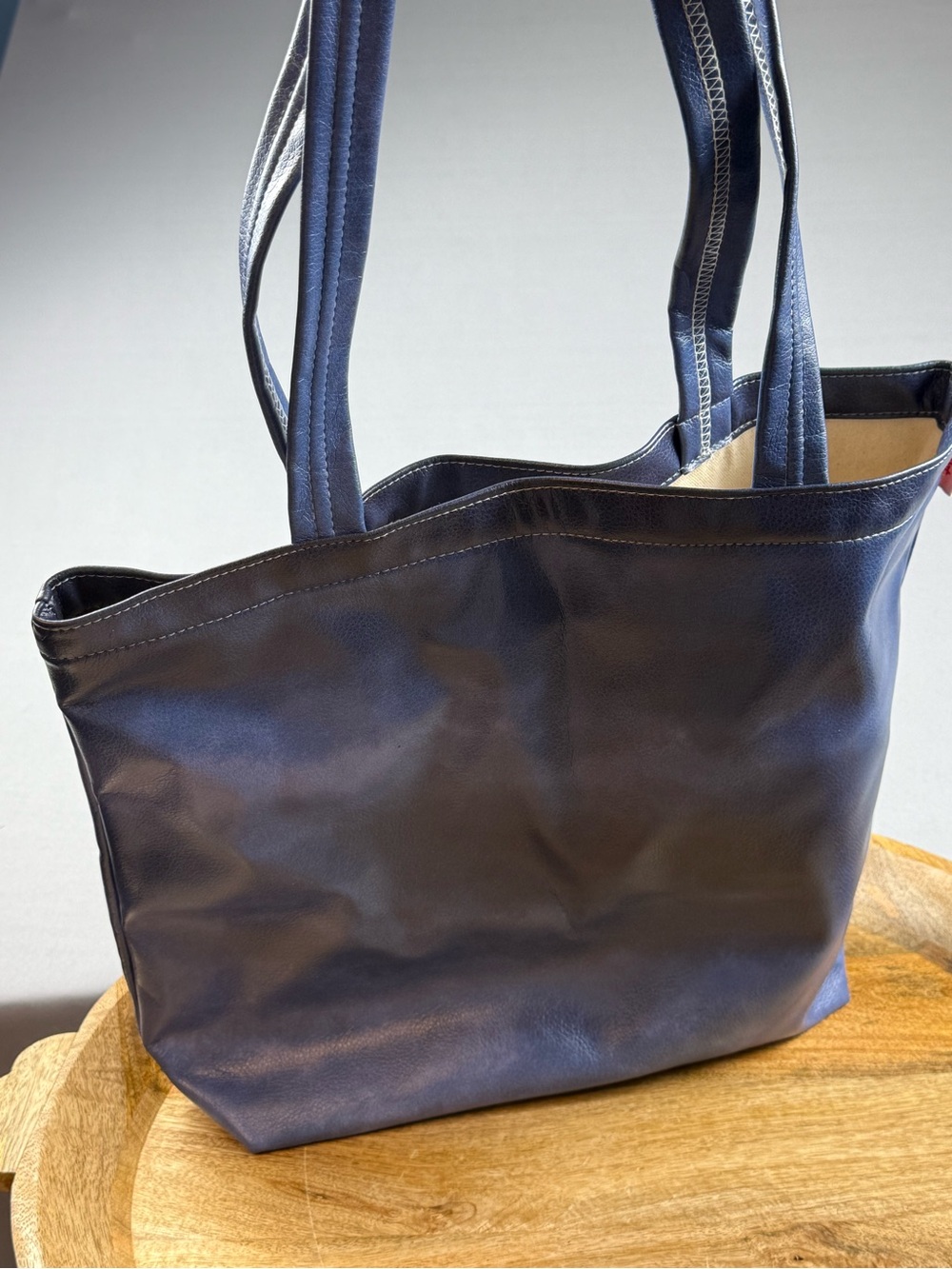 Talking Out Of Turn Daily Grind Indigo Tote Bag NWT Vegan Leather
